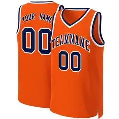 Orange Navy-White Classic Basketball Jersey