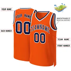Orange Navy-White Classic Basketball Jersey 2