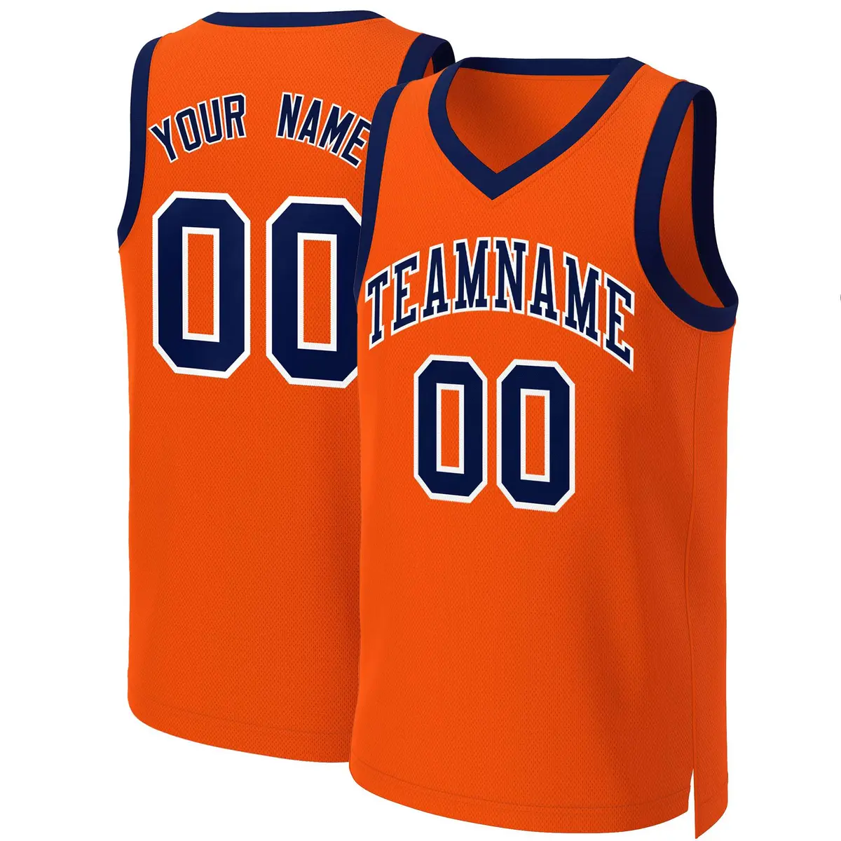 Orange Navy-White Classic Basketball Jersey