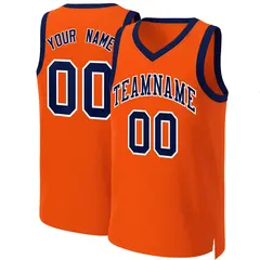 Orange Navy-White Classic Basketball Jersey