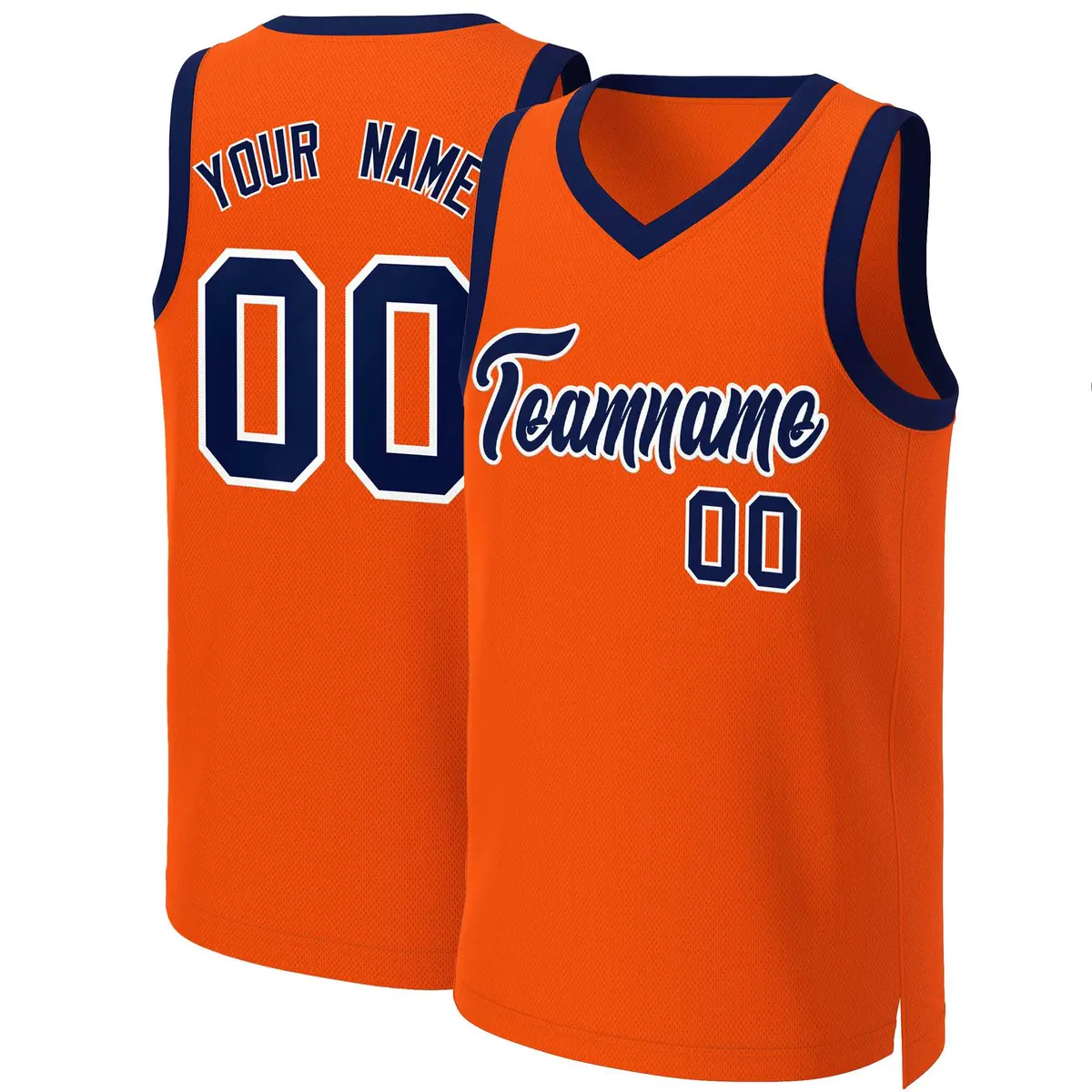 Orange Navy-White Classic Basketball Jersey