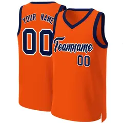 Orange Navy-White Classic Basketball Jersey 1