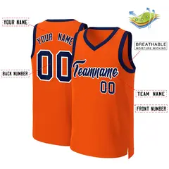 Orange Navy-White Classic Basketball Jersey 2