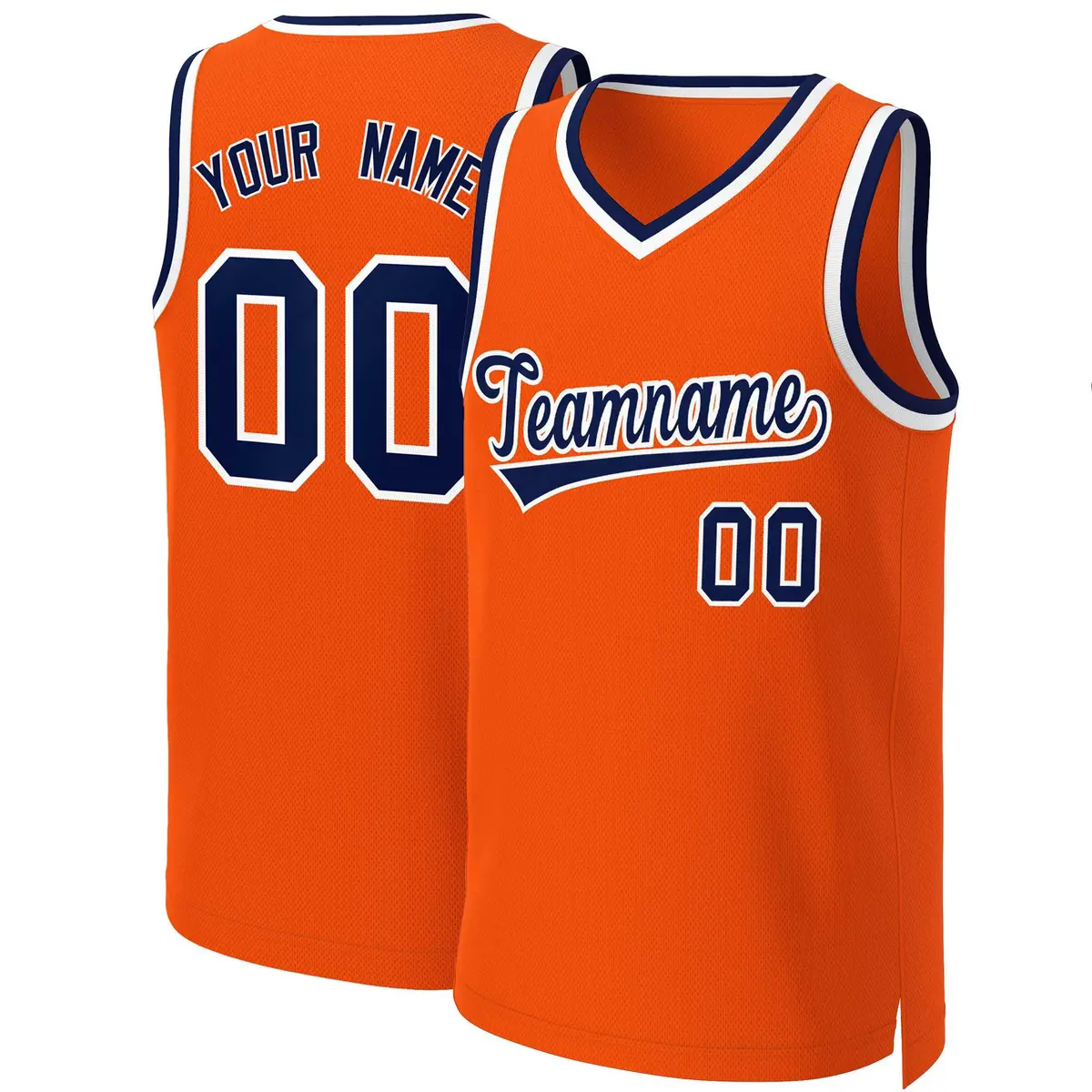 Orange Navy-White Classic Basketball Jersey