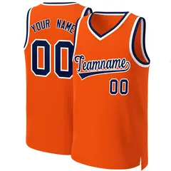 Orange Navy-White Classic Basketball Jersey 1