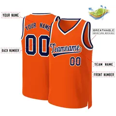 Orange Navy-White Classic Basketball Jersey 2