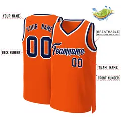 Orange Navy-White Classic Basketball Jersey 2