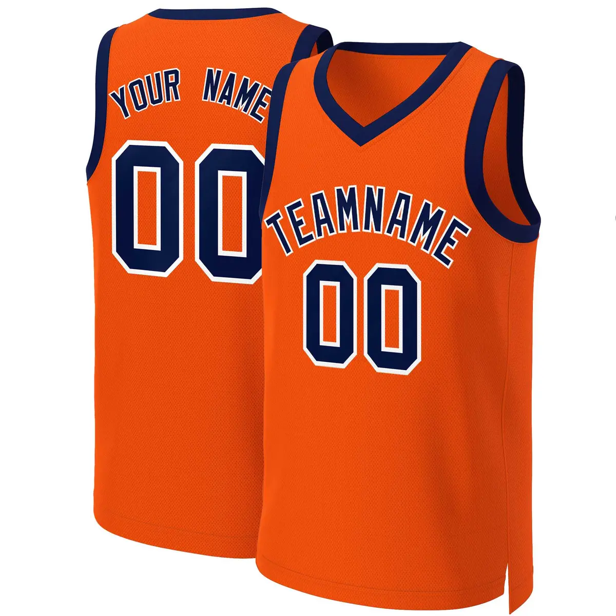 Orange Navy-White Classic Basketball Jersey