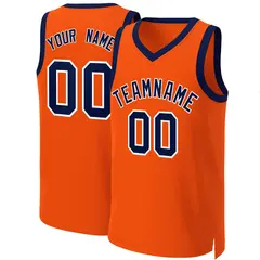 Orange Navy-White Classic Basketball Jersey 1