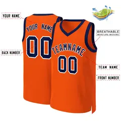 Orange Navy-White Classic Basketball Jersey 2