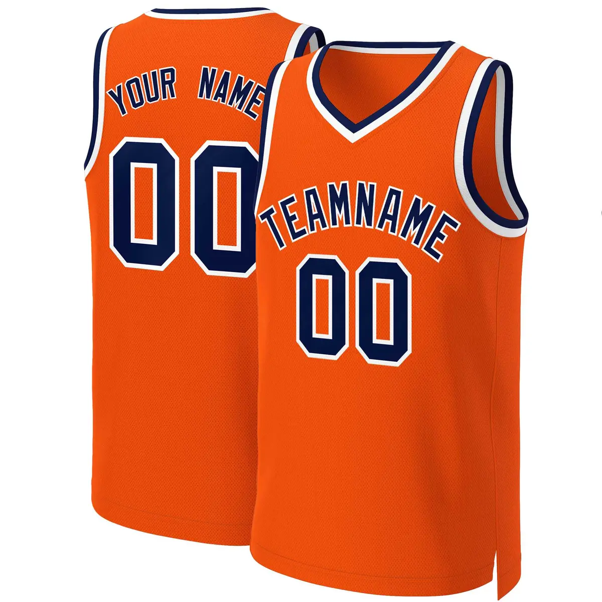 Orange Navy-White Classic Basketball Jersey