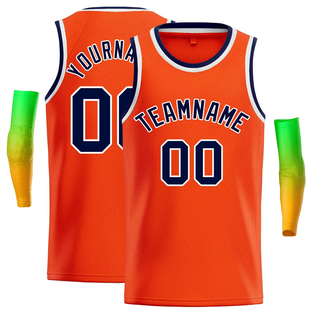 Orange Navy-White Classic Casual Basketball Jersey