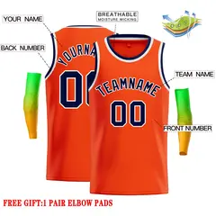 Orange Navy-White Classic Casual Basketball Jersey 2