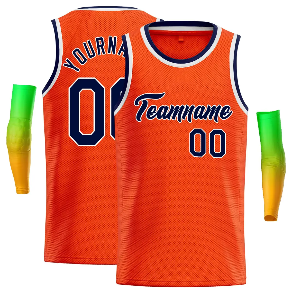 Orange Navy-White Classic Casual Basketball Jersey