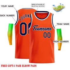Orange Navy-White Classic Casual Basketball Jersey 2