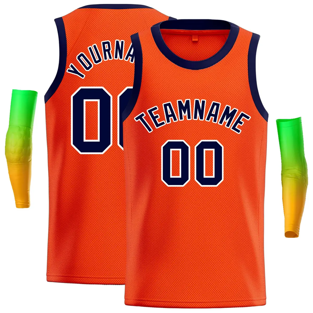 Orange Navy-White Classic Casual Basketball Jersey