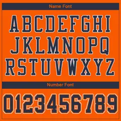 Orange Navy-White Classic Mesh Authentic Football Jersey 3