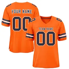 Orange Navy-White Classic Style Authentic Football Jersey 1