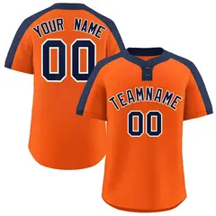 Orange Navy-White Classic Style Two-Button Softball Jersey