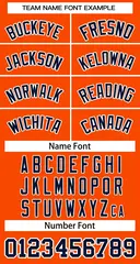 Orange Navy-White Classic Style Two-Button Softball Jersey 3
