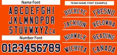 Orange Navy-White Classic Style Two-Button Softball Jersey 3