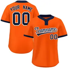 Orange Navy-White Classic Style Two-Button Softball Jersey