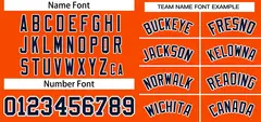 Orange Navy-White Classic Style Two-Button Softball Jersey 3