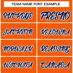 Orange Navy-White Classic Varsity Full-Snap Letterman Jacket 3