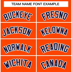 Orange Navy-White Classic Varsity Full-Snap Letterman Jacket 3