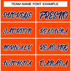 Orange Navy-White Classic Varsity Full-Snap Letterman Jacket 3