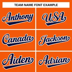 Orange Navy-White Classic Varsity Full-Snap Letterman Jacket 5