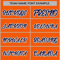 Orange Navy-White Classic Varsity Full-Snap Letterman Jacket 5