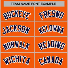 Orange Navy-White Classic Varsity Full-Snap Letterman Jacket 5