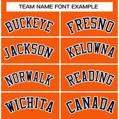 Orange Navy-White Classic Varsity Full-Snap Letterman Jacket 5