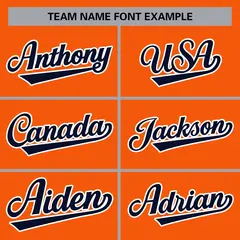 Orange Navy-White Classic Varsity Full-Snap Letterman Jacket 5