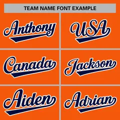 Orange Navy-White Classic Varsity Full-Snap Letterman Jacket 5