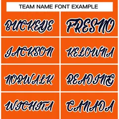 Orange Navy-White Classic Varsity Full-Snap Letterman Jacket 5