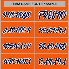 Orange Navy-White Classic Varsity Full-Snap Letterman Jacket 5