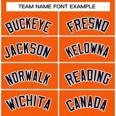 Orange Navy-White Classic Varsity Full-Snap Letterman Jacket 5