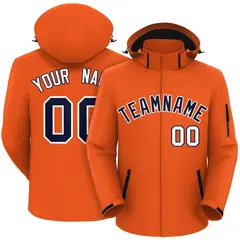 Orange Navy-White Classic Waterproof Jacket 1