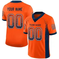 Orange Navy-White Drift Mesh Football Jersey 1