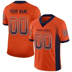 Orange Navy-White Drift Mesh Football Jersey 1