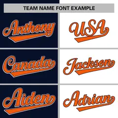 Orange Navy White-Gold Color Block Varsity Bomber Baseball Jacket 5