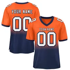 Orange Navy-White Gradient Fashion Outdoor Football Jersey