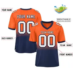 Orange Navy-White Gradient Fashion Outdoor Football Jersey 2