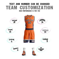 Orange Navy White Graffiti Lightning Basketball Jersey 4