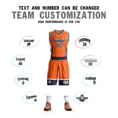 Orange Navy White Graffiti Lightning Basketball Jersey 4