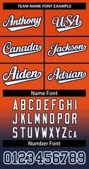 Orange Navy White-Navy Gradient Two-Button Softball Jersey 3