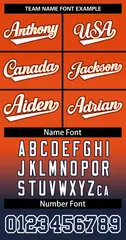 Orange Navy White-Orange Gradient Two-Button Softball Jersey 3