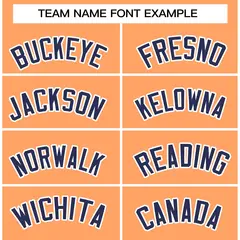 Orange Navy-White Raglan Varsity Full-Snap Letterman Jacket 5